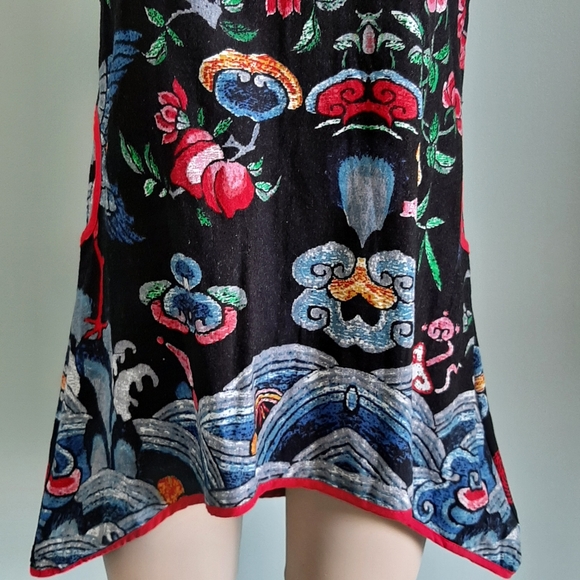 Chinese qipao floral prints loose fit mini dress - Picture 6 of 6